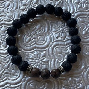 Volcano bead style stretchy bracelet